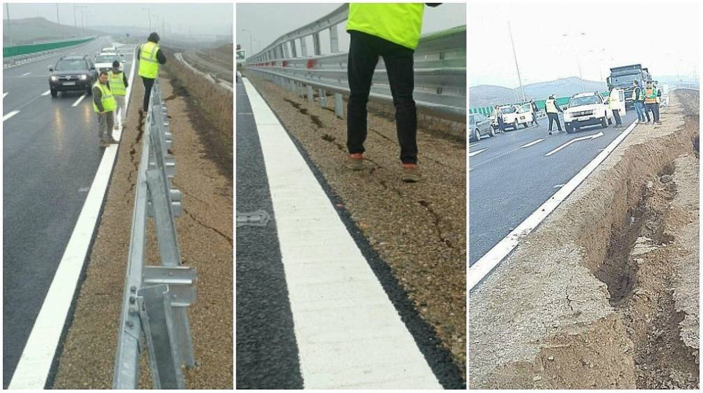 Autostrada Sebeș-Turda a crăpat înainte să fie deschisă